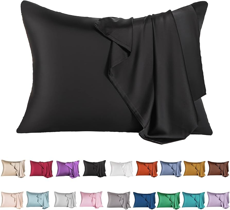 Mulberry Silk Pillowcase for Hair and Skin,Standard Size Cooling Silk Pillow Case with Hidden Zip... | Amazon (US)