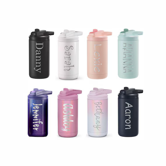 Personalized Kids Water Bottle With Straw Back to School 12 - Etsy | Etsy (US)