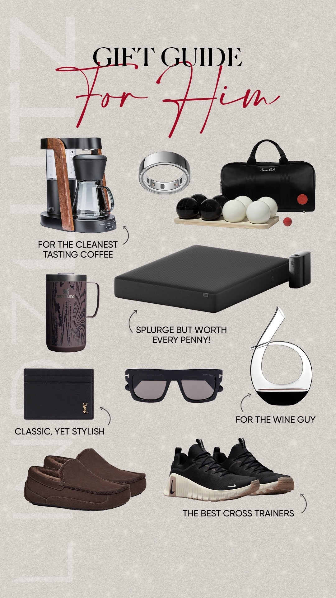 Holiday Gift Guides - For Him!

#lindseylutz #lifelutzurioue Christmas wish list, gift guides, what I want, my Christmas list, gifts for him, under $100, under $50, luxe gifts, the guy who has everything 

#LTKGiftGuide #LTKHoliday #LTKMens