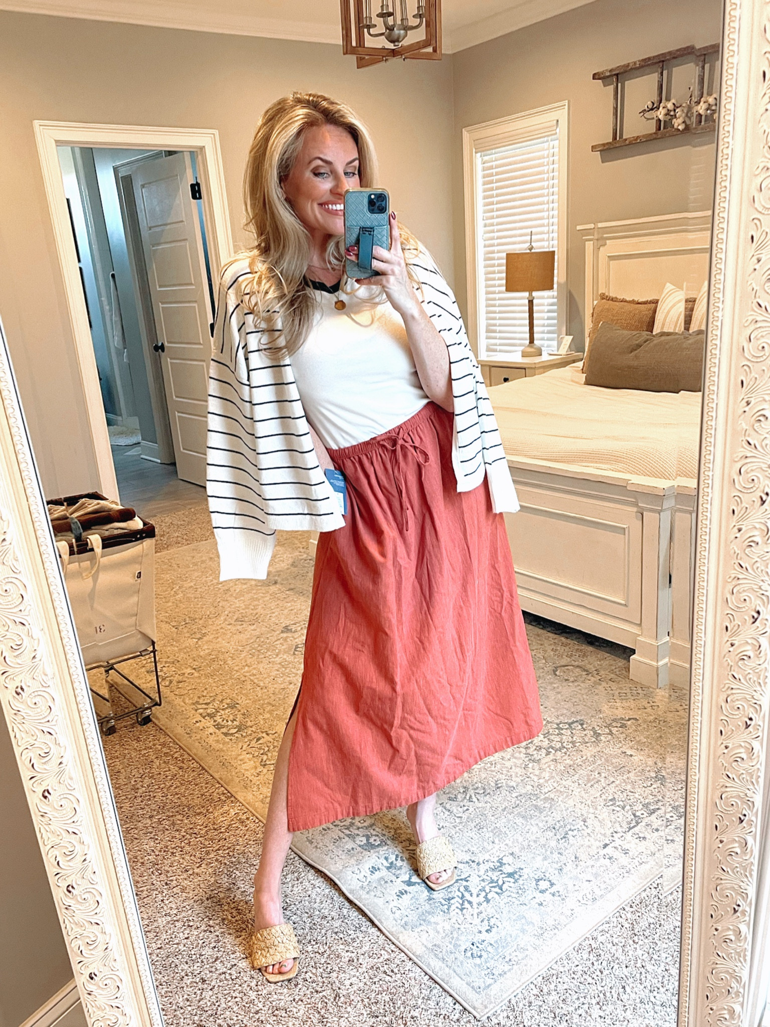 Cute Stylish and Modest Women’s outfit - Church work or vacation skirt and sweater top

#LTKStyleTip #LTKFindsUnder50 #LTKWorkwear