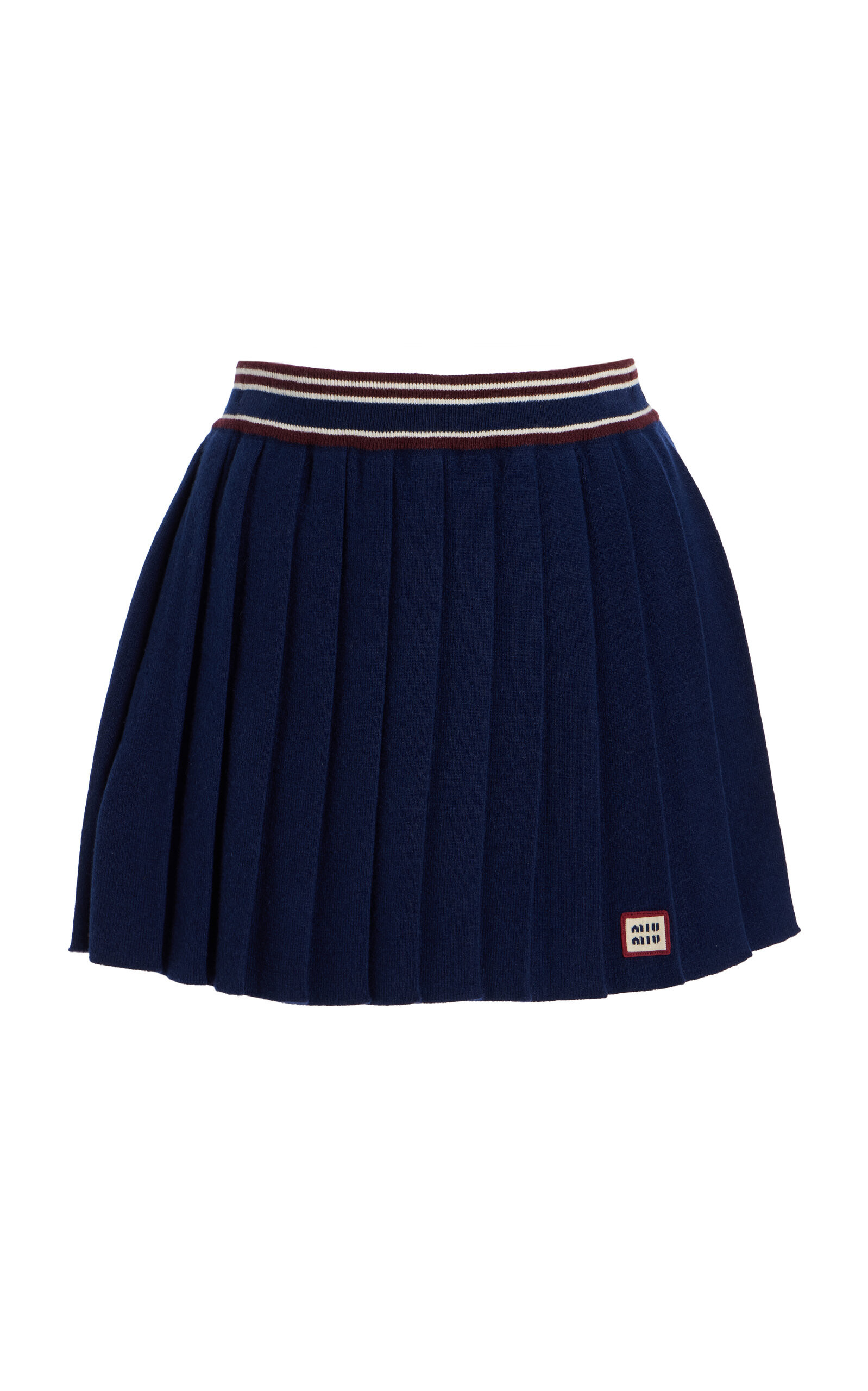 Miu Miu - Pleated Wool-Cashmere Mini Skirt - Navy - IT 40 - Moda Operandi | Moda Operandi (Global)