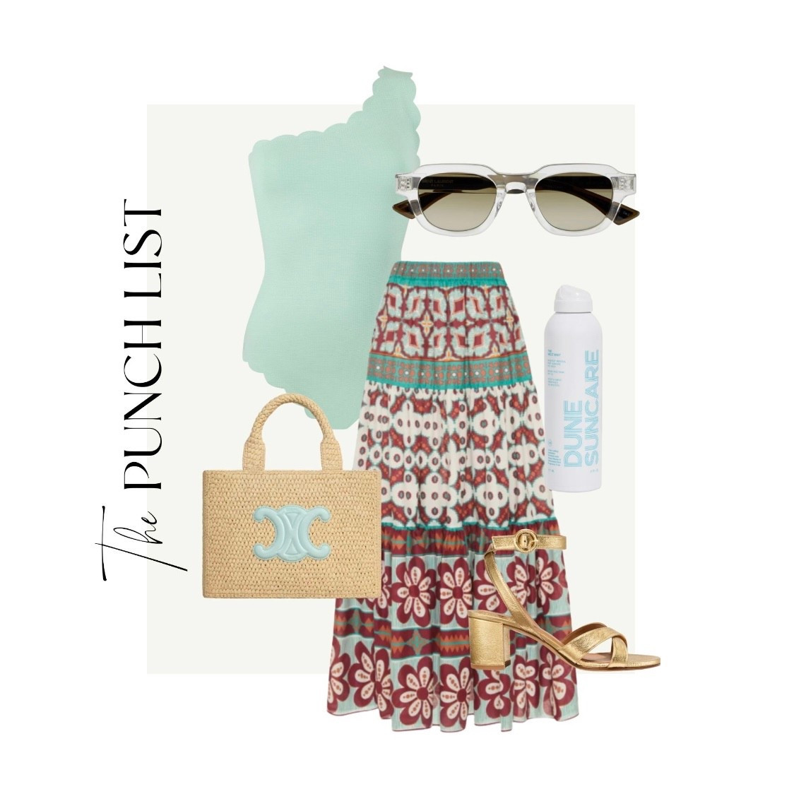 THE PUNCH LIST 👊🏻🩵

Sharing summer swim finds, beach bags, sunglasses, gold sandals, sunscreen and more essentials.