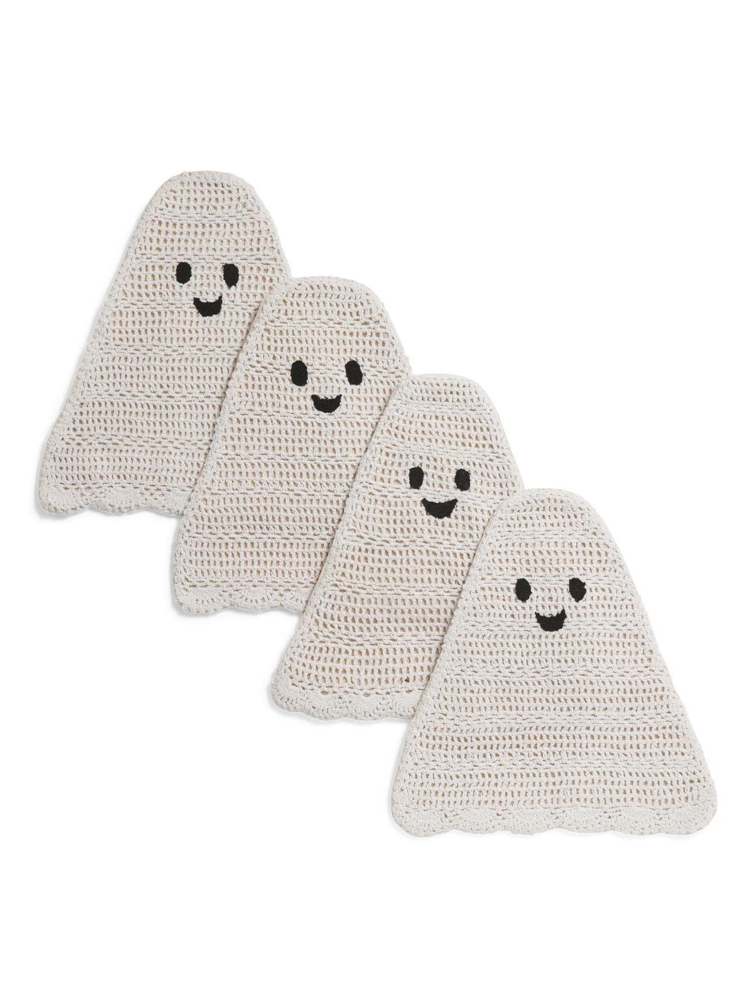 Set Of 4 Crochet Embroidered Ghost Placemats | TJ Maxx