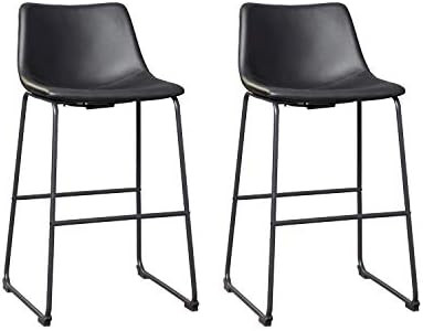 Signature Design by Ashley Centiar Pub Height Bar Stool, Black | Amazon (US)