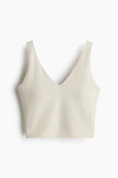 H & M - Yoga-BH mit SoftMove Lycra Light Support - Hellbeige | H&M (DE, AT, CH, NL, FI)