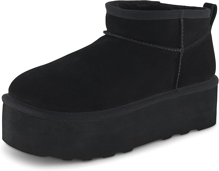 CUSHIONAIRE Women's Hippy Genuine Suede pull on platform boot +Memory Foam | Amazon (US)