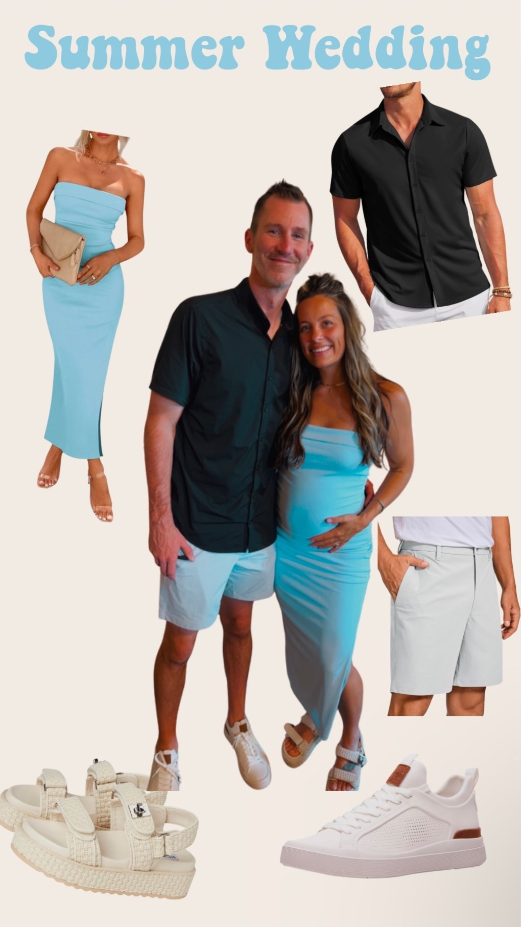 Summer wedding outfit! Outdoor wedding, bump friendly wedding guest dress, men’s wedding guest outfit

#LTKBump #LTKWedding