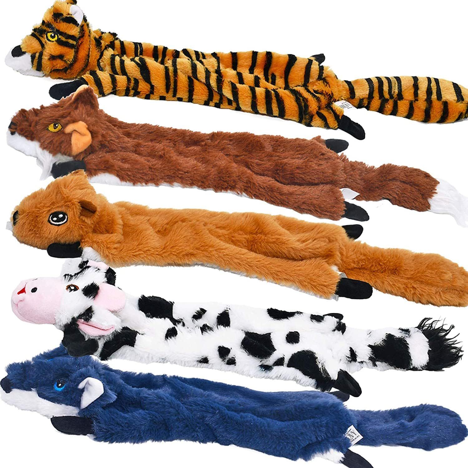 SHARLOVY Dog Squeaky Toys 5 Pack, Pet Toys Crinkle Dog Toy No Stuffing Animals Dog Plush Toy Dog ... | Amazon (US)