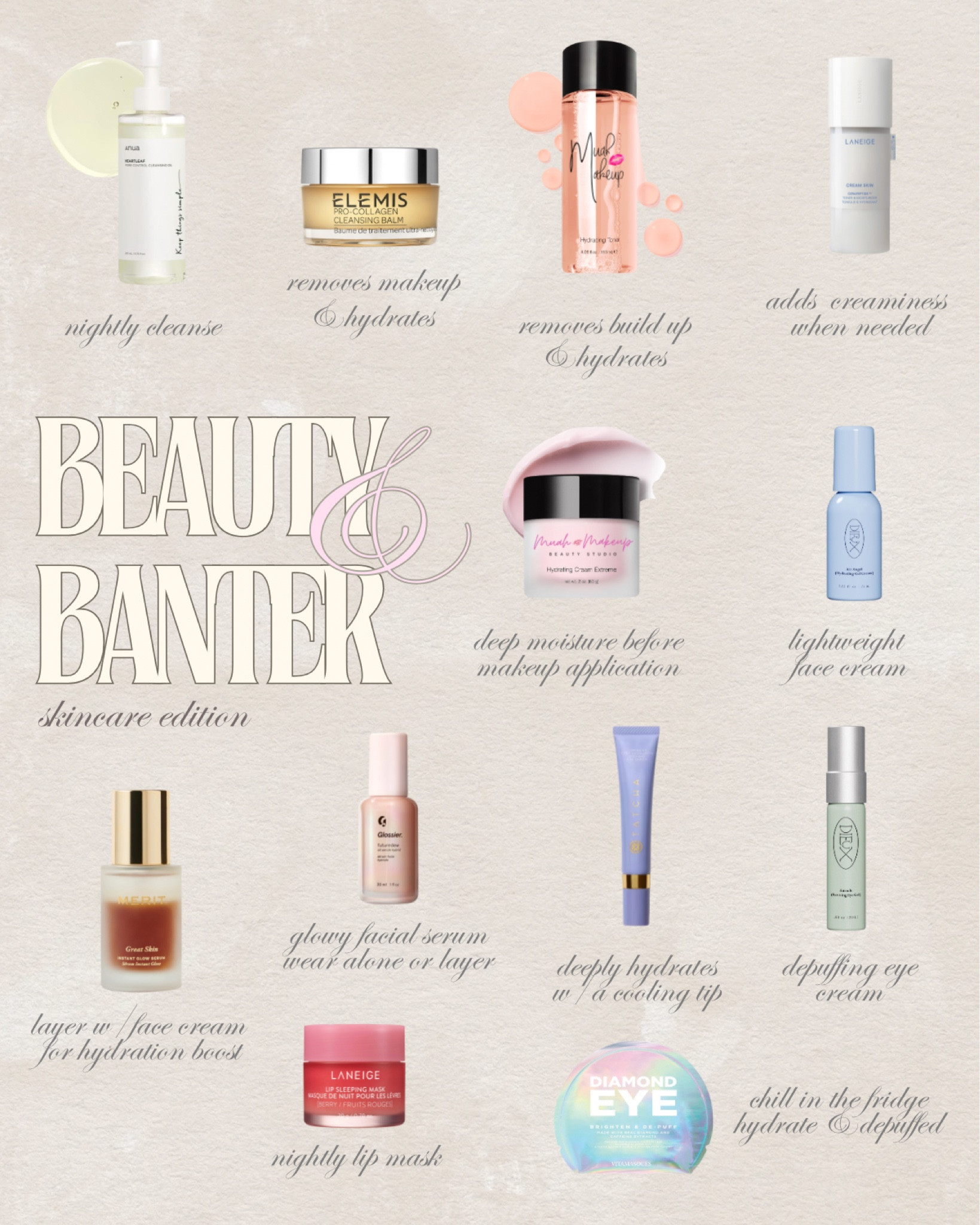 For my first ✨official✨ Beauty &. Banter Product recommendation I thought it would be fitting to start with #skincare recs 🧴 All products above are in my professional makeup kit or at my personal vanity 👌🏼 Your skin is where it starts for smooth and soft makeup application. Don’t wear makeup? Then you NEED to put your best face forward 😉

#LTKBeauty #LTKFindsUnder100