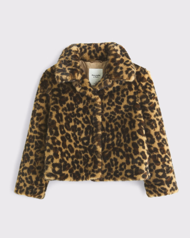 Abercrombie & Fitch Women's Faux Fur Coat in Leopard - Size XXS | Abercrombie & Fitch (US)