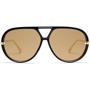 VANLINKER Oversized Trendy Polarized Aviator Sunglasses for Women Men Retro Round Sunglasses Vint... | Amazon (US)