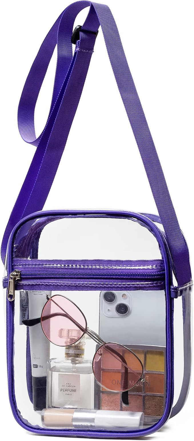 Vorspack Stadium Approved PVC Purse - Clear Crossbody Bag with Front Pocket for Concerts, Sports,... | Amazon (US)