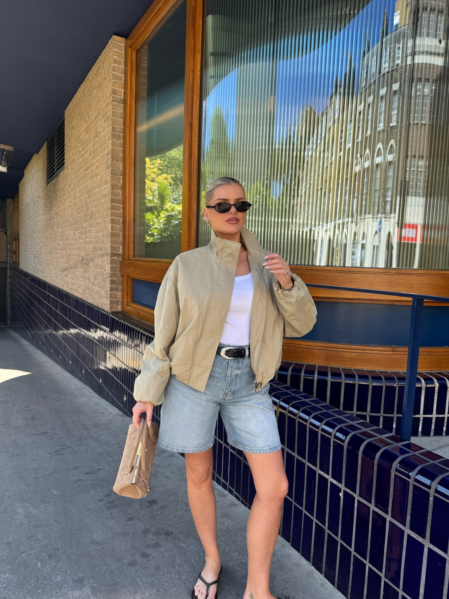 Cool girl aesthetic vibes with these denim jorts 👏🏽 Love the funnel neck jacket done up too 🫶🏽

#LTKireland #LTKeurope