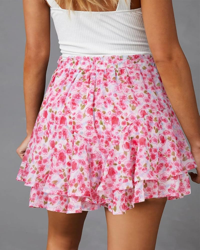 Flowy Shorts for Women Casual Boho Floral Skorts Ruffle Mini Skirts Running Tennis Butterfly Shor... | Amazon (US)