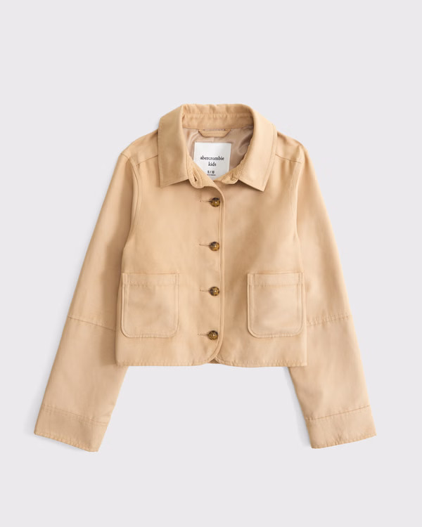 faux suede shirt jacket | Abercrombie & Fitch (US)
