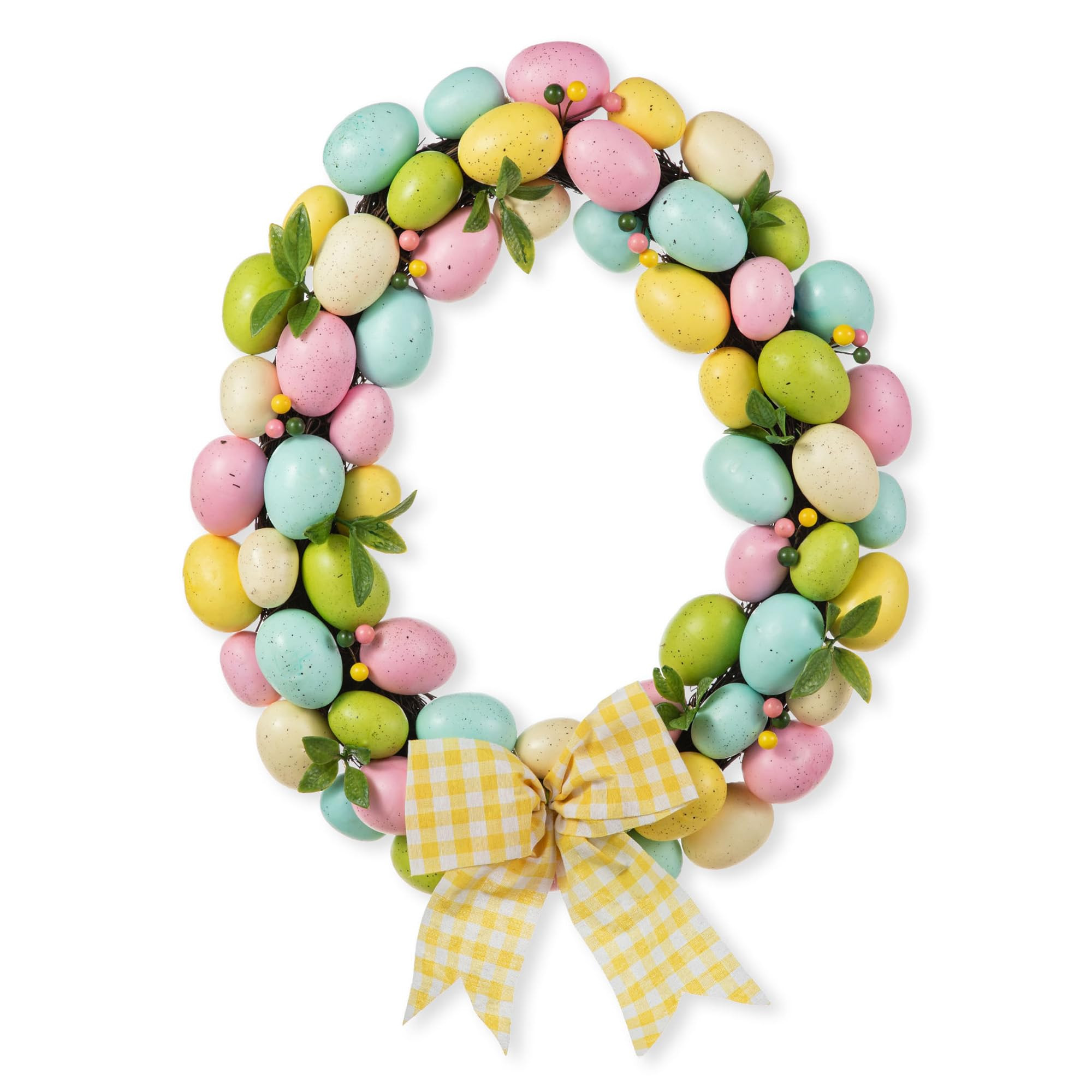 Glitzhome 18" D Easter Egg Spring Wreath for Front Door Wall Decoration | Amazon (US)
