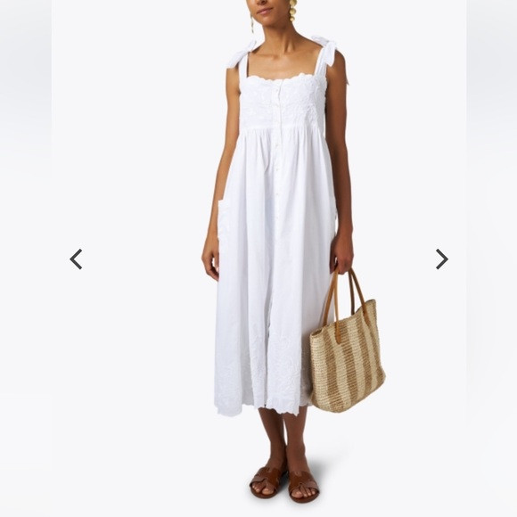 Juliet Dunn Hand Embroidered Tie Shoulder Dress. M. | Poshmark