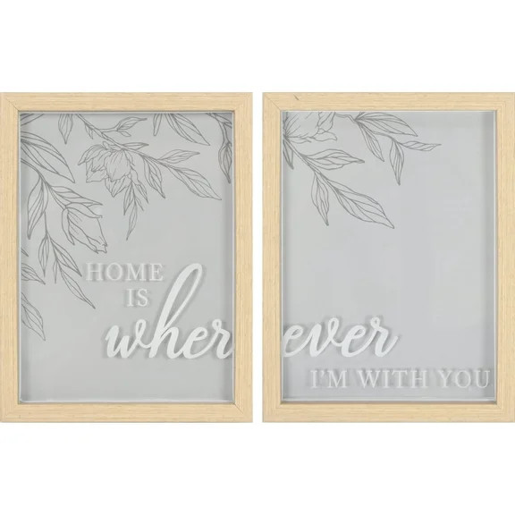 Crystal Art Gallery Home is Wherever I'm with You Typography Print, Grays | Walmart (US)
