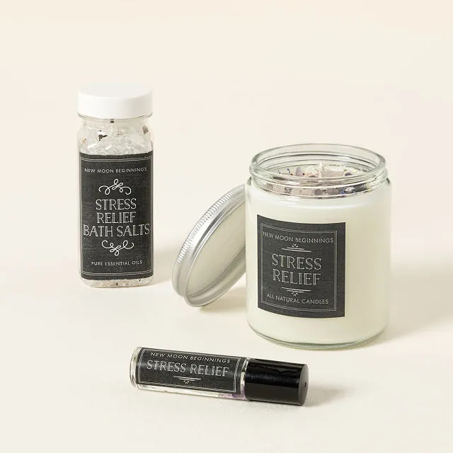 Lavender & Amethyst Stress Relief Gift Set | UncommonGoods