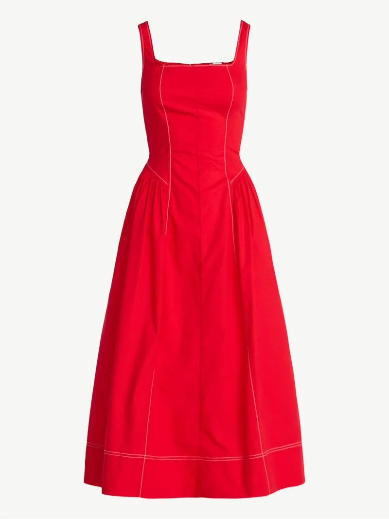 Free Assembly Women's and Women's Plus Sleeveless Cotton Panel Maxi Dress, Sizes XS- 4X | Walmart (US)