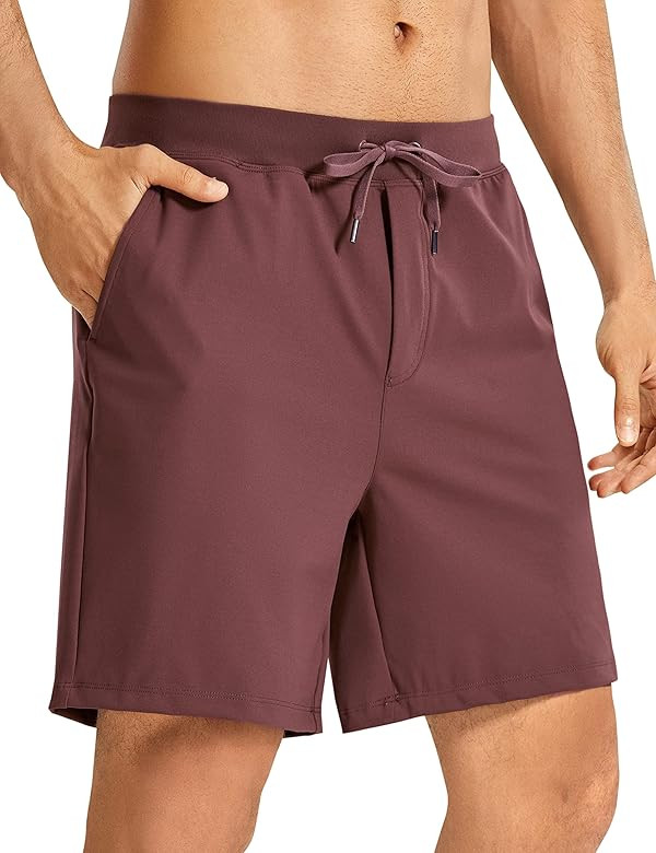 CRZ YOGA Men's Four-Way Stretch Workout Shorts - 7''/9'' Soft Durable Casual Athletic Shorts with... | Amazon (US)