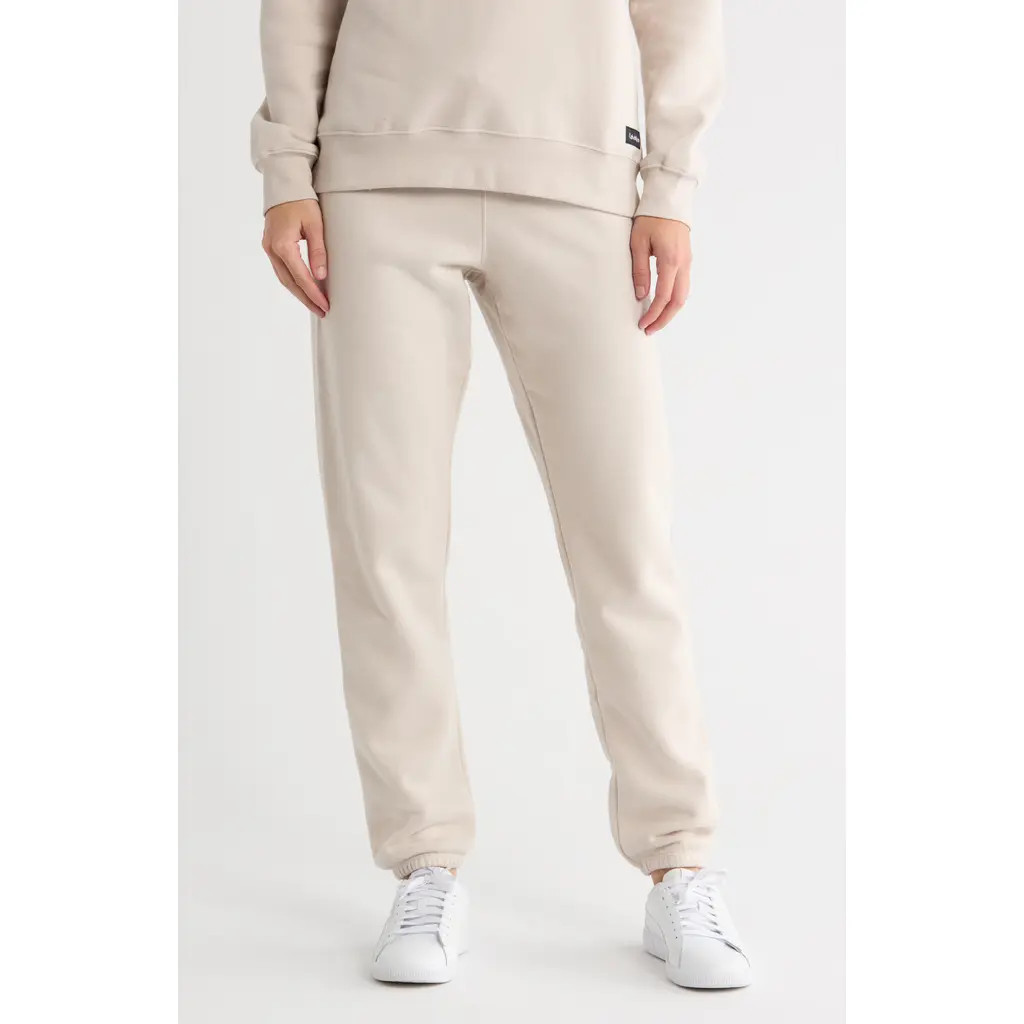 CALVIN KLEIN PERFORMANCE Logo Patch Slim Fit Sweatpants in Chalk at Nordstrom Rack, Size X-Large | Nordstrom Rack