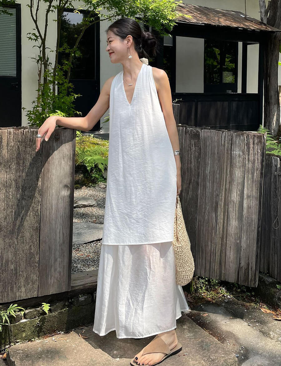Dakota Layered Dress in White -PREORDER | Pixie Market