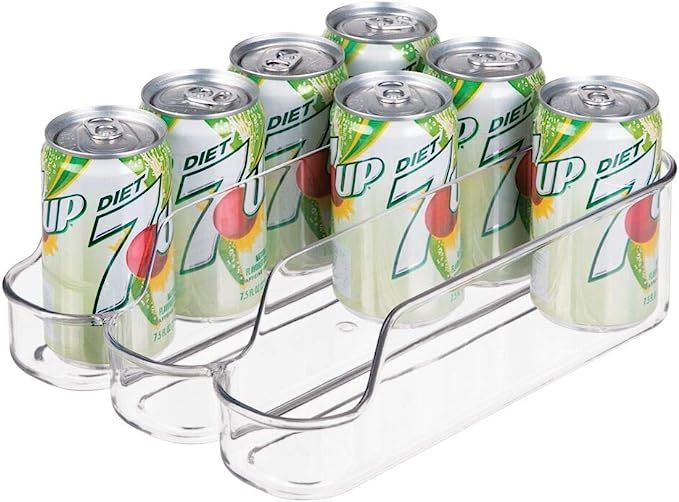 mDesign Small Plastic Kitchen Bin Storage Organizer Rack for Pop/Soda Bottles for Refrigerator, P... | Amazon (US)