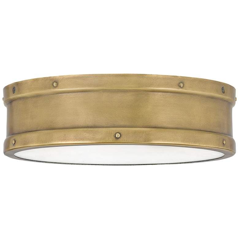 Quoizel Ahoy 12 3/4" Wide Nautical Weathered Brass LED Ceiling Light - #86D15 | Lamps Plus | Lamps Plus