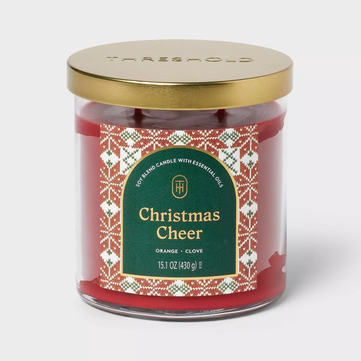 2-Wick Lidded Glass Christmas Cheer Jar Candle 15.1oz - Threshold™ | Target