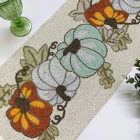 Handmade Bead Table Runner, Pumpkin Fall & Halloween 13x36 Inch | Etsy (US)