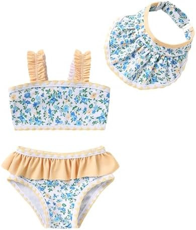 YOUNGER TREE Baby Toddler Girls Swimsuit Summer Bathing Suit Solid Color Bikini Beach Bathing Sui... | Amazon (US)