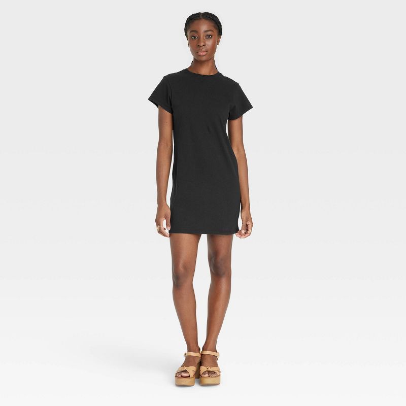 Women&#39;s Short Sleeve T-Shirt Dress - Universal Thread&#8482; Black XS | Target