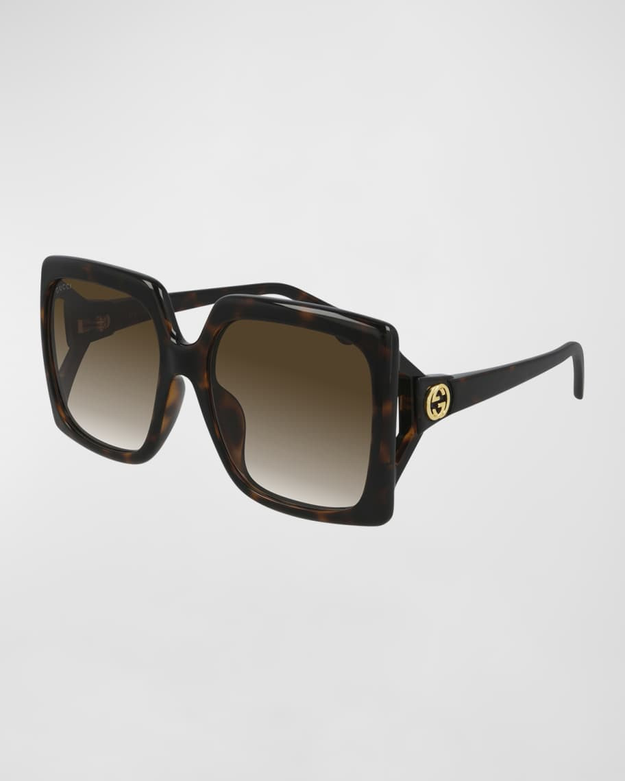 Oversized Square Injection Plastic Sunglasses | Neiman Marcus