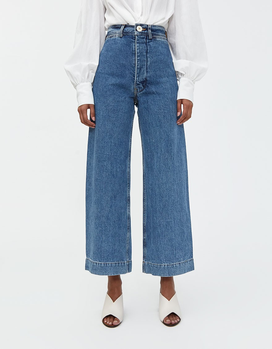 Jesse Kamm Denim Sailor Pant in Cowboy Blue | Need Supply Co.