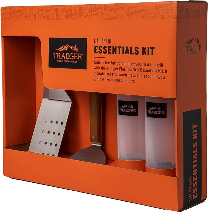 Traeger Grills BAC733 Flat Top Griddle Essentials Kit, Two Spatulas, Scraper, Squeeze Bottles Gri... | Amazon (US)
