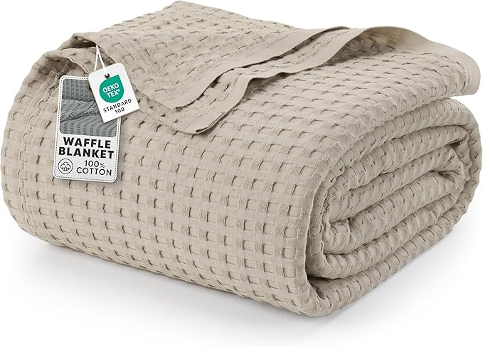 Utopia Bedding Khaki 100% Cotton Waffle Blanket 300 GSM [Queen - 90x90 Inch] Soft Lightweight Bre... | Amazon (US)