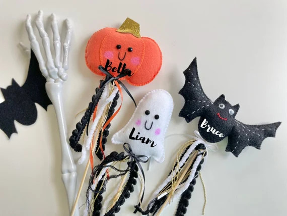 Personalized Halloween Wand, Ghost Wand, Pumpkin Wand, Halloween Decor, Halloween, Kids Halloween... | Etsy (US)