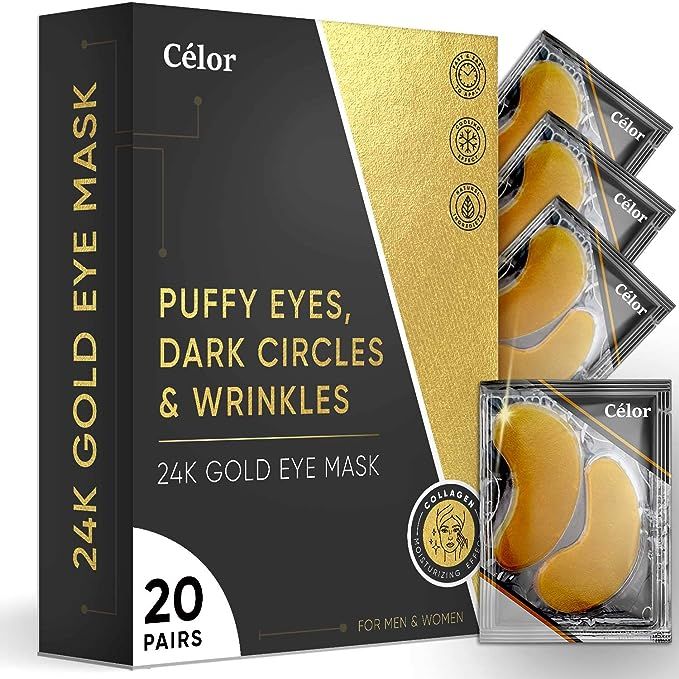 Under Eye Patches (20 Pairs) 24K Eye Mask - Under Eye Mask - Eye Masks For Dark Circles, Anti Agi... | Amazon (US)