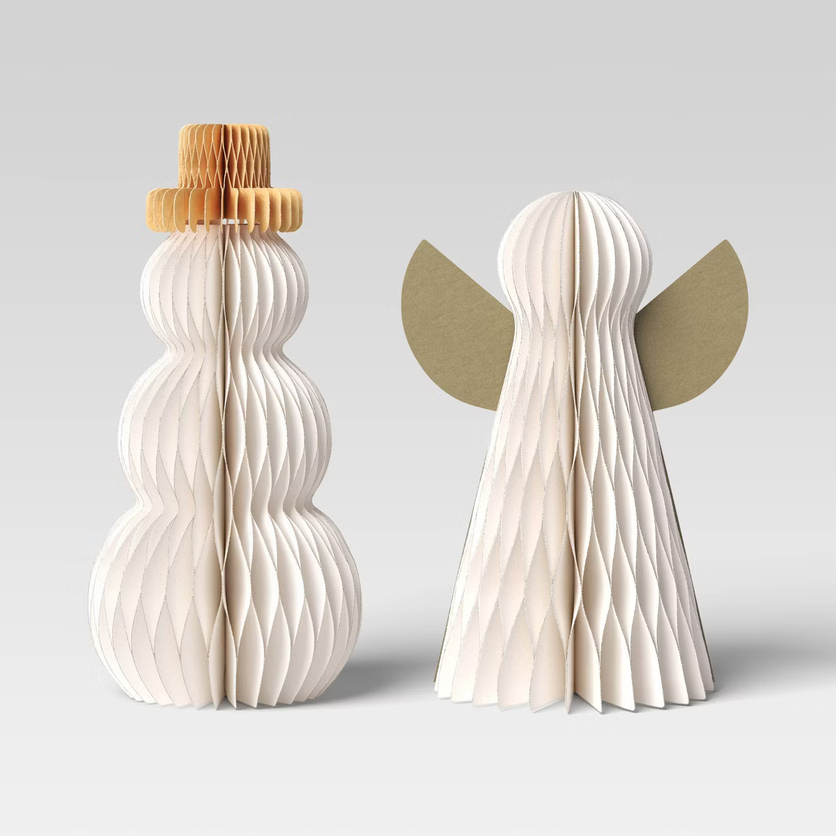 2pc Paper Honeycomb Snowman and Angel Christmas Figurine Set - Wondershop™ | Target