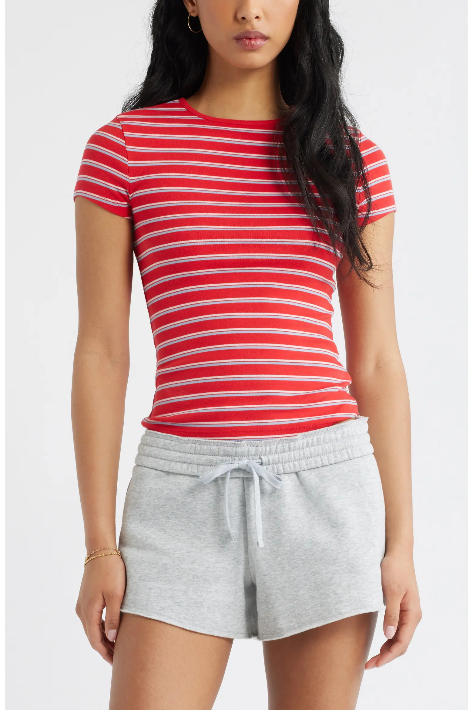 BP. Stretch Cotton Blend Baby Tee (Women) | Nordstrom | Nordstrom