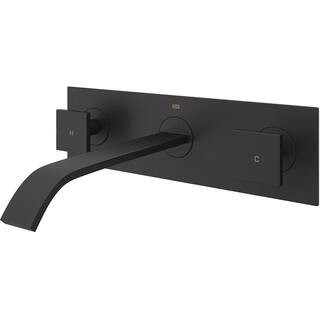 VIGO Titus 2-Handle Wall Mount Bathroom Faucet in Matte Black-VG05002MB - The Home Depot | The Home Depot