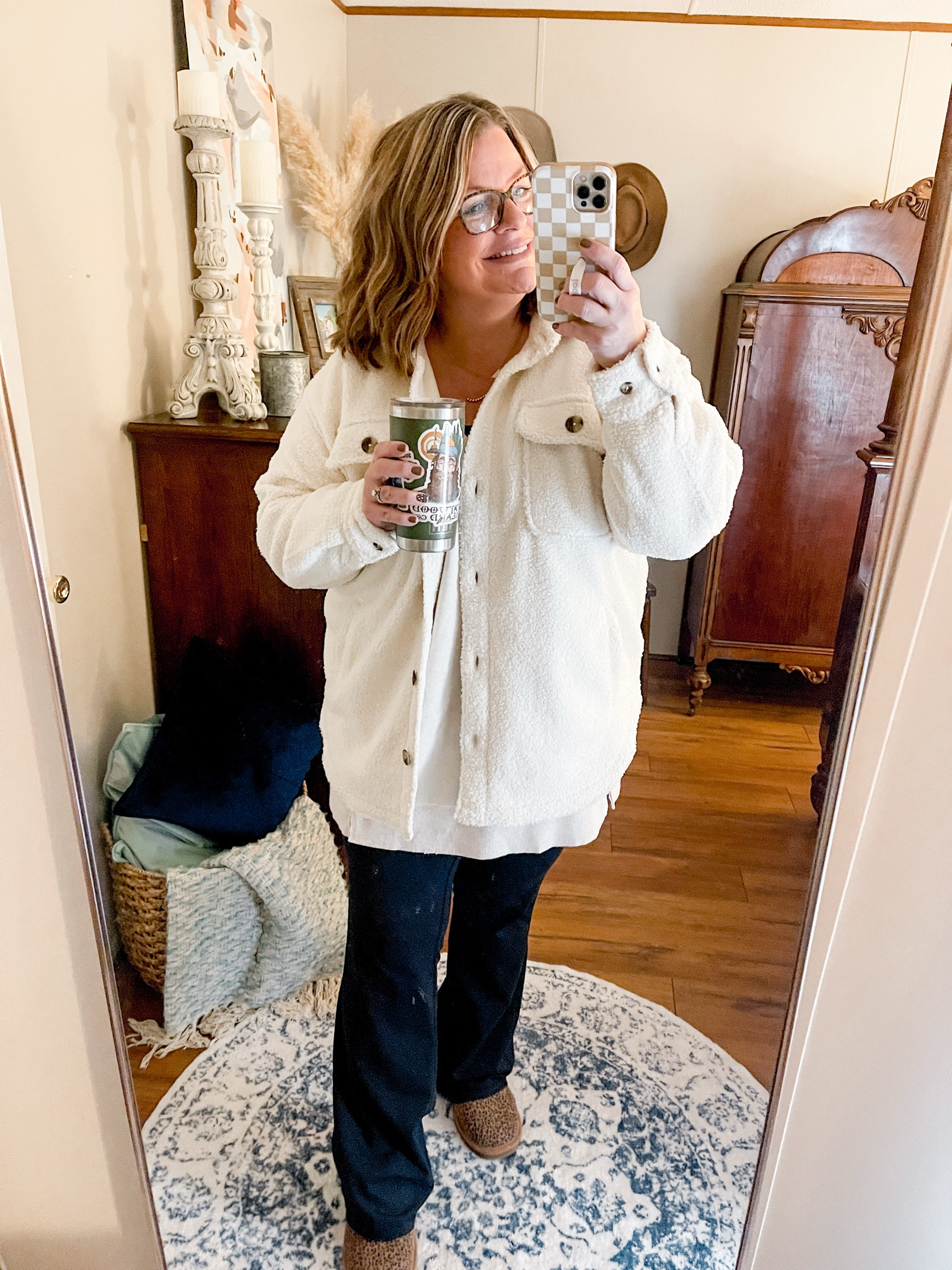 Cozy Vibes Only 🖤✨

Living for this oversized sweatshirt, yoga pants, and my favorite cozy jacket—perfect for staying comfy and cute all day long! Whether it’s running errands or lounging at home, this is my ultimate go-to look.

What’s your favorite comfy outfit? Let’s swap ideas!

#OOTD #CozyAndChic #ComfyStyle #EffortlessFashion

#LTKOver40 #LTKActive #LTKMidsize