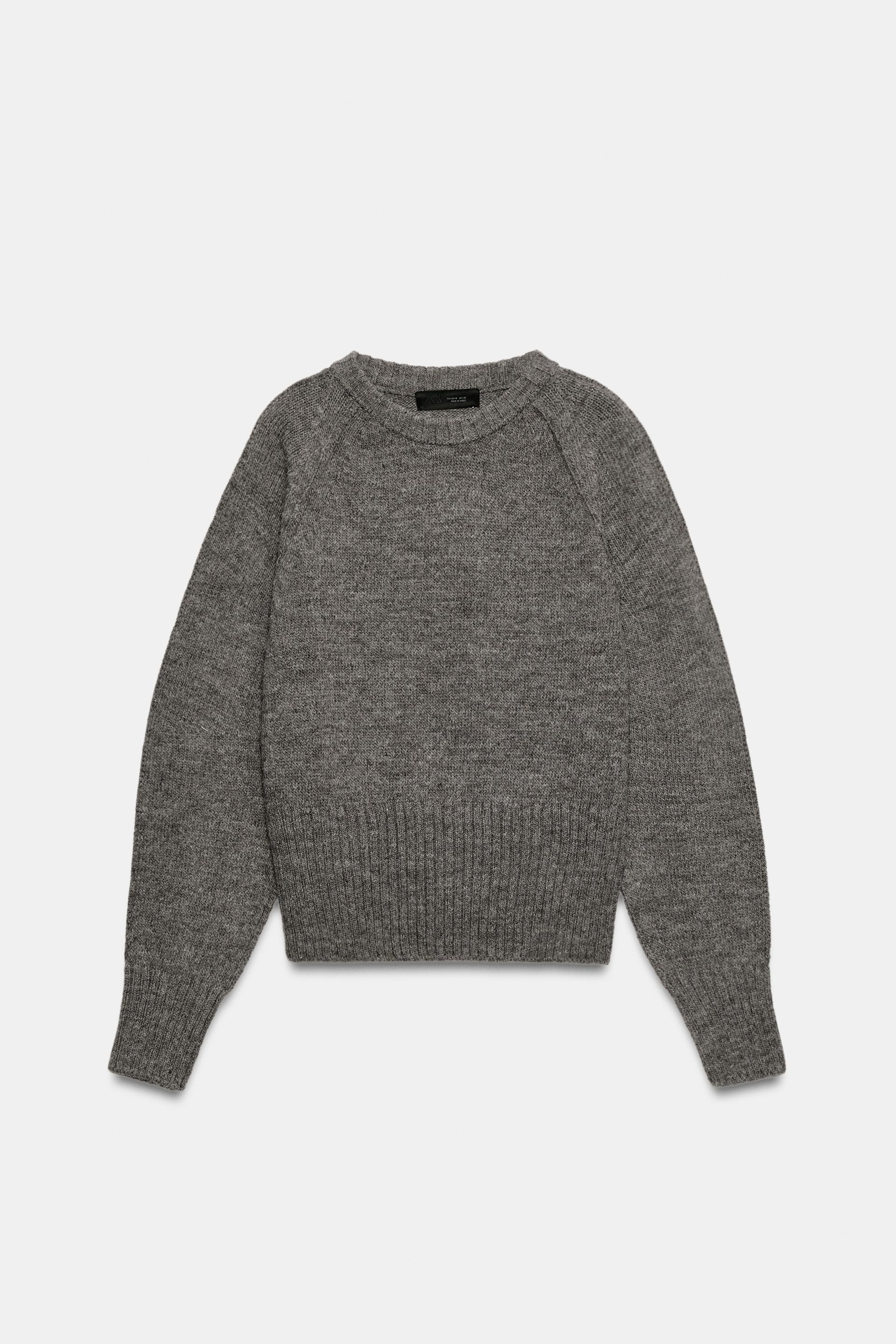 Zara - Knit Jumper With Shoulder Seams - Brown / Taupe - Xl - Woman | Zara UK