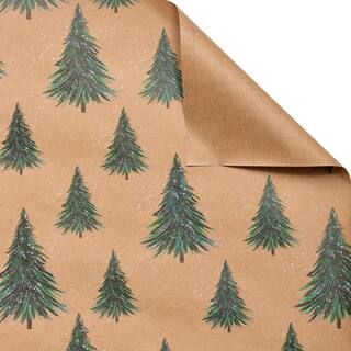 Kraft & Wintry Pine Tree Gift Wrap by Celebrate It® Christmas | Michaels Stores