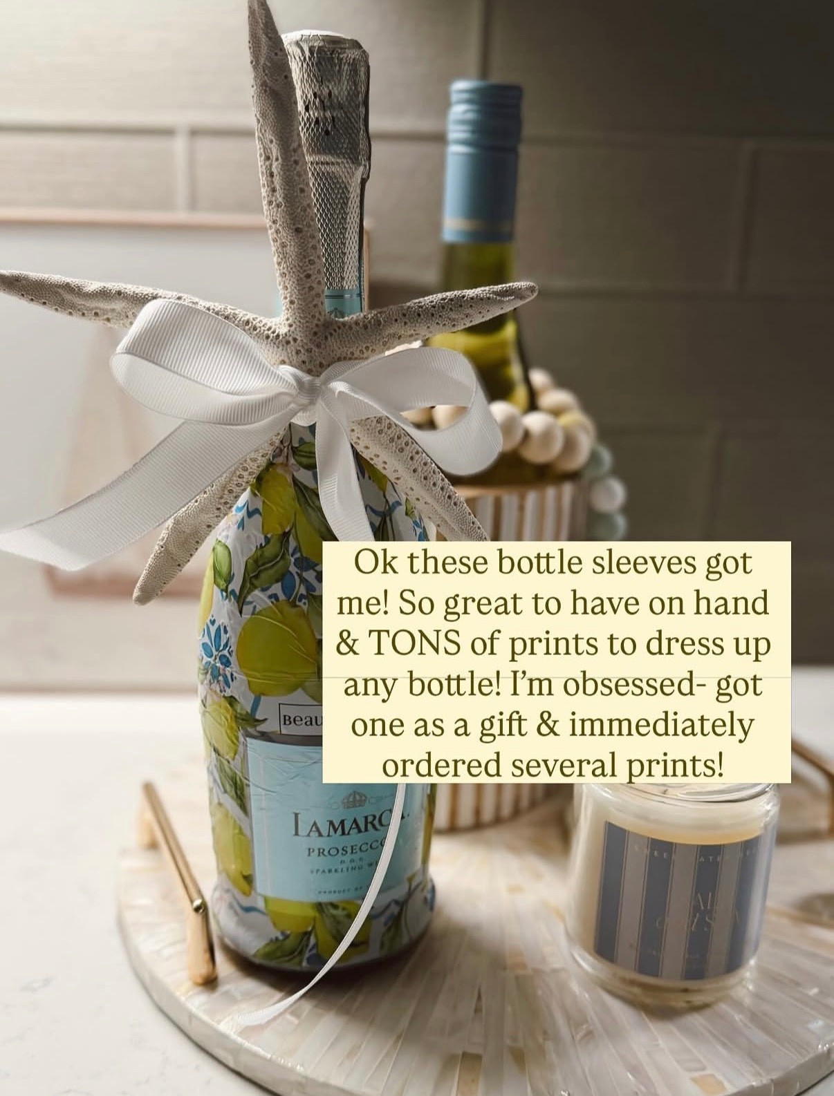 These bottle wraps are the cutest little upgrade!!! 🥹 I had no idea how many good prints there were… such a fun gift idea and you guys have been asking nonstop. Also switched to this coffee maker and love it—quieter, compact, and the color is so good ☕️✨



bottle wraps. gift idea. wine gift hostess gift. summer hosting. coastal decor. coffee maker. kitchen finds. amazon home. quiet coffee maker.

#LTKHome #LTKSeasonal #LTKootd