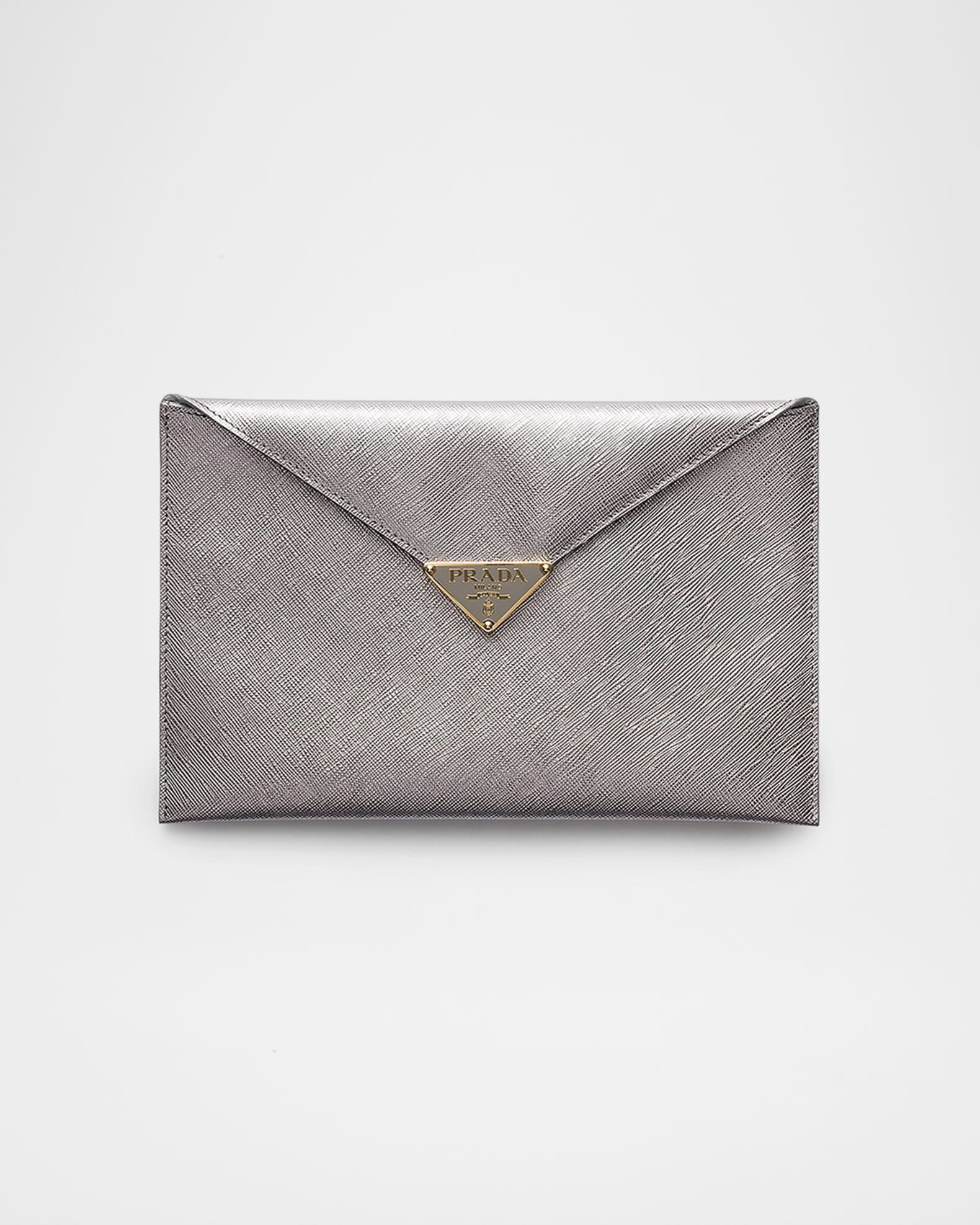Prada Saffiano Leather Envelope Clutch | Neiman Marcus