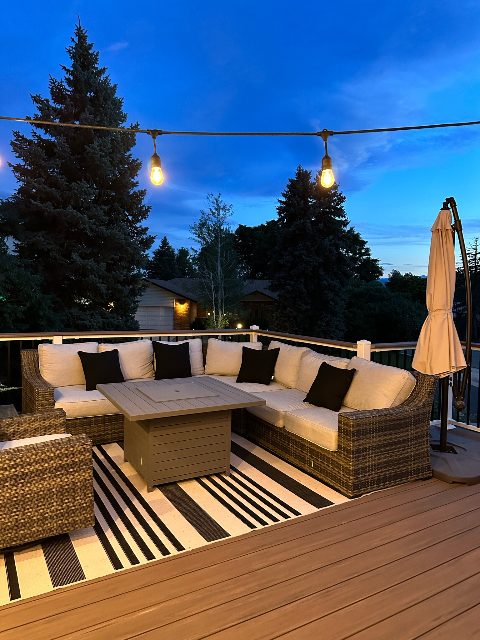 Just got back from a late night dog walk! Love that evenings are cool for us to enjoy being outside after hot summer days. We got this patio set several years ago in TX - it’s survived the move to CO, months in storage during early pandemic summer, and now 3 years in this house! It’s sold out but linked a similar option  

#LTKSeasonal #LTKhome