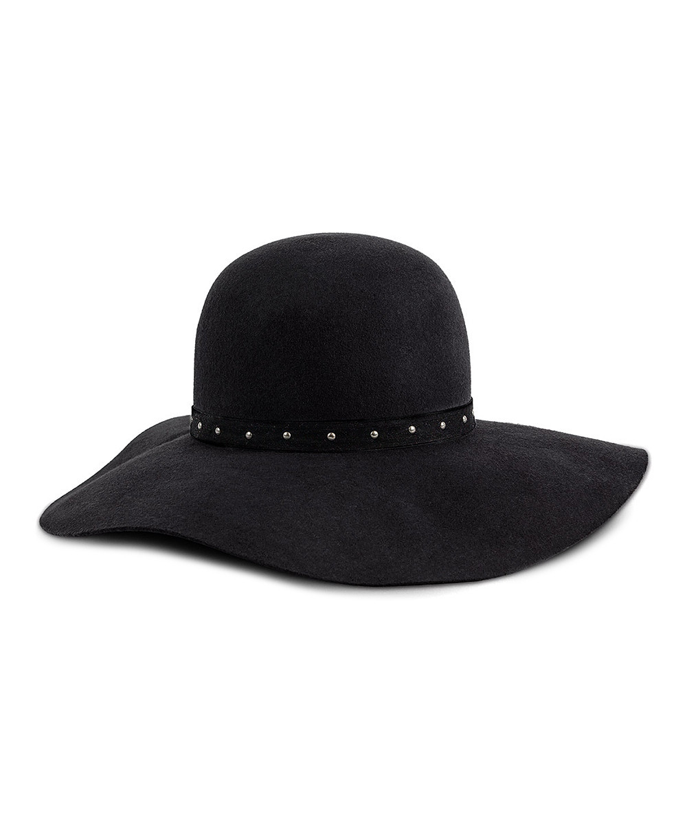 Black Stud-Accent Floppy Hat | zulily