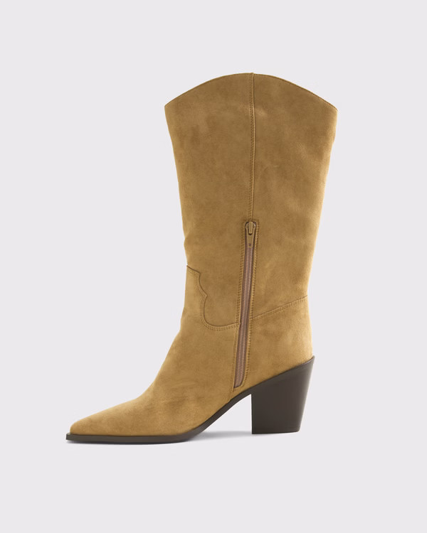 Women's Western Vegan Suede Boots | Women's Shoes | Abercrombie.com | Abercrombie & Fitch (US)